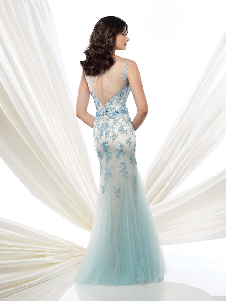 blue lace evening gown ~ we ❤ this! moncheribridals.com