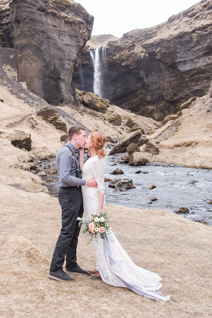 The Bride Wore Modest Mon Cheri To Her Icelandic Elopement